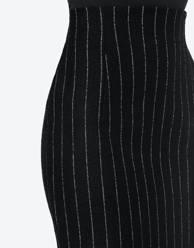 Shop Moschino Stretch Pinstripe Skirt In Black