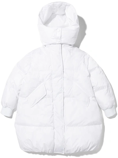 Mm6 Maison Margiela Teen Oversized Puffer Coat In White