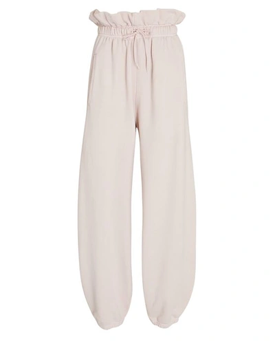 Shop Agolde Paperbag Cotton Terry Sweatpants In Fondant