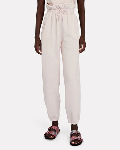 Shop Agolde Paperbag Cotton Terry Sweatpants In Fondant