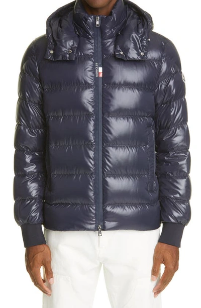 Shop Moncler Cuvellier Water Resistant Down Puffer Jacket In Navy