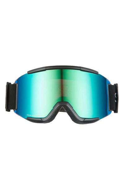 Shop Smith Squad 180mm Chromapop™ Snow Goggles In Black Chromapop Green Mirror