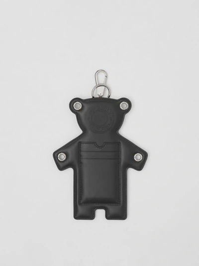 Shop Burberry Bear Motif Lambskin Charm In Black