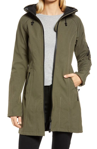 Shop Ilse Jacobsen Regular Fit Hooded Raincoat In Army