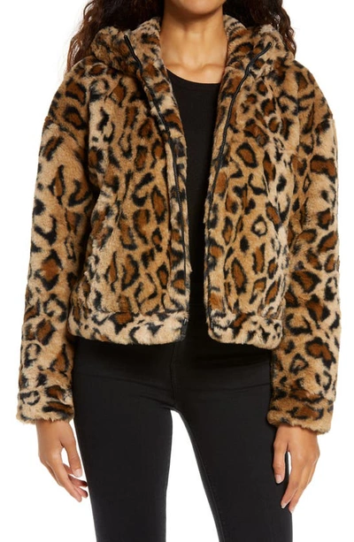 Shop Ugg Mandy Faux Fur Hooded Jacket In Leopard Ii