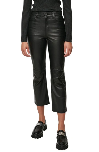 Maje Perry Crop Flare Leather Pants In Black | ModeSens