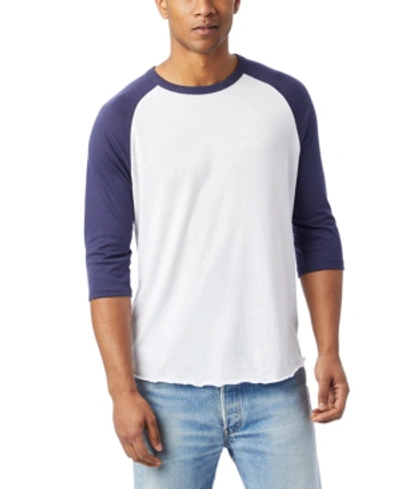 Shop Alternative Apparel Men's Keeper Eco Jersey Baseball T-shirt In White, Navy