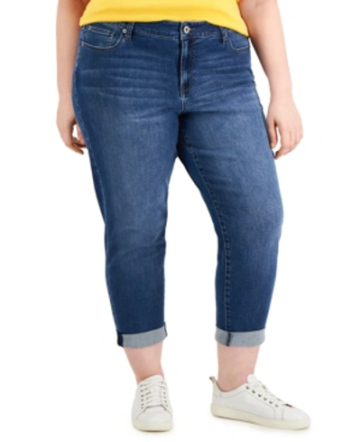 Shop Celebrity Pink Trendy Plus Size Ripped Girlfriend Jeans In Time Off