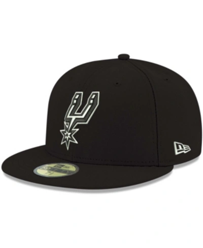 Shop New Era Men's San Antonio Spurs Official Team Color 59fifty Fitted Cap In Black