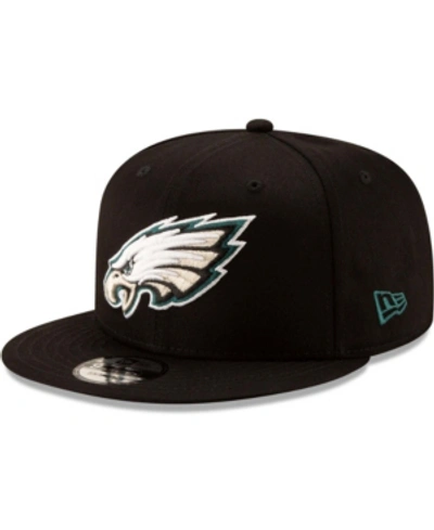 Shop New Era Men's Philadelphia Eagles Basic 9fifty Adjustable Snapback Hat In Black