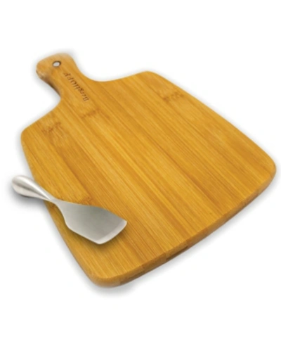 Shop Berghoff Berhoff Bamboo 2 Piece Paddle Board And Aaron Probyn Cheese Knife Set In Brown