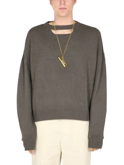 Shop Ambush Oversize Fit Sweater In Military Green