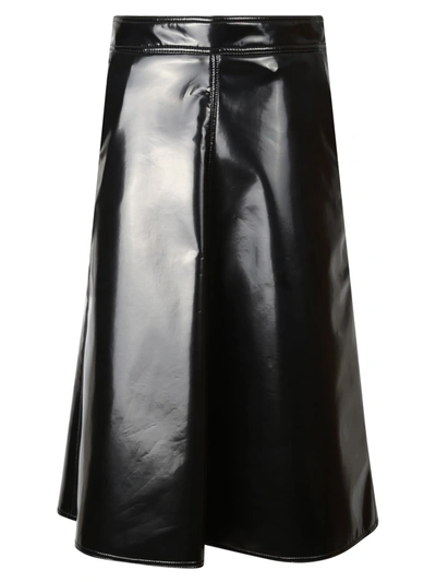 Shop Moncler Genius Patent Effect Skirt In Black