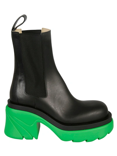 Shop Bottega Veneta Flash Ankle Boots In Black/grass