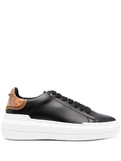 Shop Alviero Martini Two-tone Lace-up Sneakers In Black