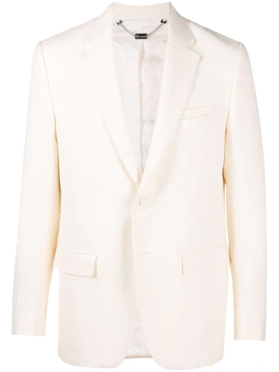Shop Billionaire Jaquard Crocodile-effect Tailored Blazer In White