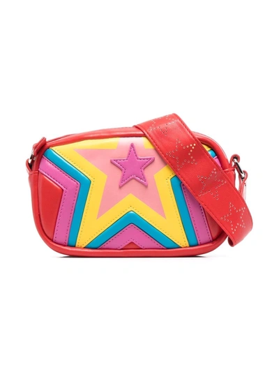 Shop Stella Mccartney Star-embellished Shoulder Bag In Red