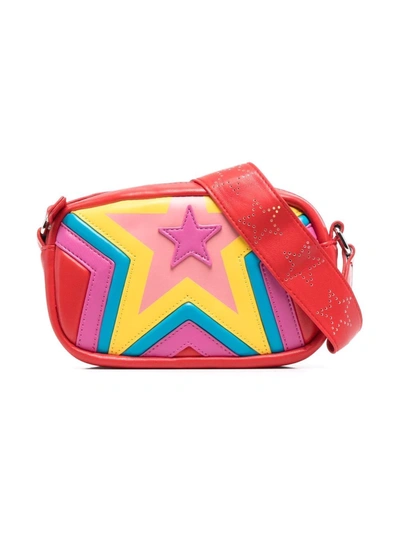 Stella Mccartney Kids Star Faux Leather Shoulder Bag In Red