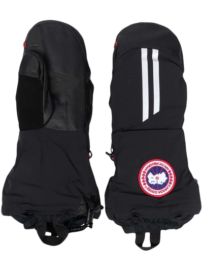 Shop Canada Goose Logo Patch Padded Gloves In Black