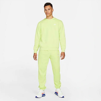 Shop Nike Men's Sportswear Club Fleece Metallic Jogger Pants In Light Lemon Twist/light Lemon Twist/white