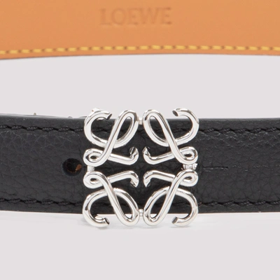 Shop Loewe Anagram Belt In Grained Calfskin In Black