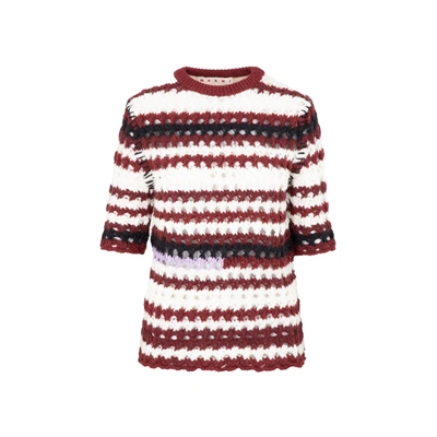 Shop Marni Crewneck Sweater In Red