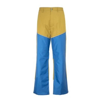 Shop Moncler Genius 2  Cotton Trousers Pants In Blue