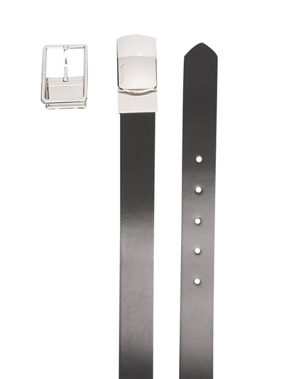 Shop Paul Smith Interchangeable-buckle Leather Belt In Grey