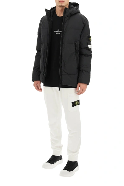 Shop Stone Island Garment Dyed Crinkle Reps Down Jacket In Black