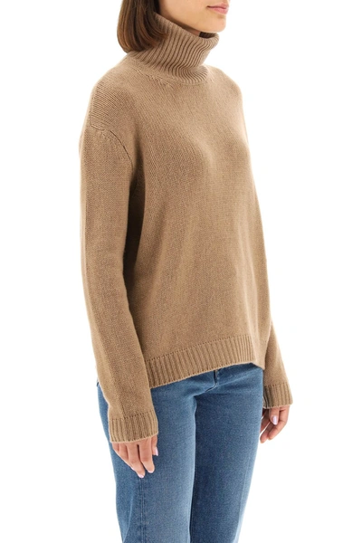 Shop Valentino Cashmere Turtleneck Sweater In Brown