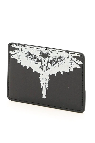 Shop Marcelo Burlon County Of Milan Diagonal Wings Card Holder In Black,white