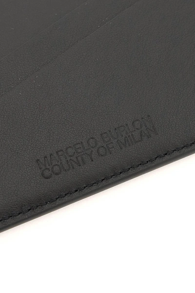 Shop Marcelo Burlon County Of Milan Diagonal Wings Card Holder In Black,white