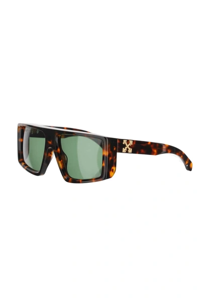 Shop Off-white Alps Sunglasses In Brown,green,gold