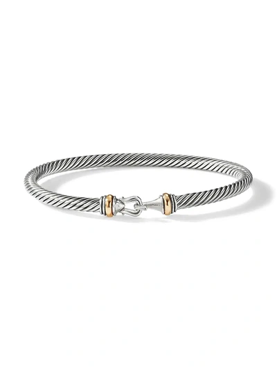 Shop David Yurman Women's Cable Buckle Bracelet With 18k Yellow Gold/4mm