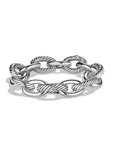 Shop David Yurman Women's Oval Extra-large Link Bracelet In Silver
