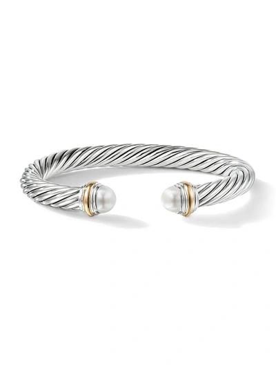 Shop David Yurman Women's Cable Classics Bracelet With Pearls & 14k Yellow Gold