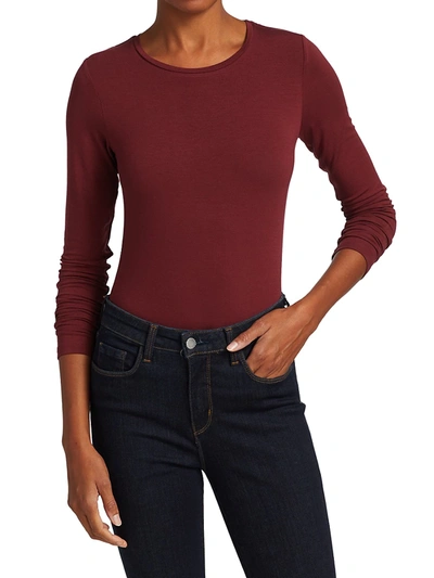 Shop Majestic Soft Touch Long-sleeve Top In Aubergine
