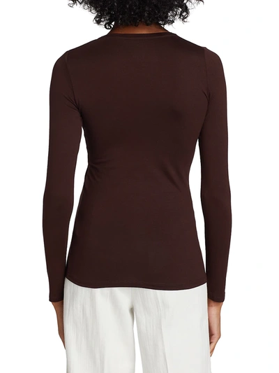 Shop Majestic Soft Touch Long-sleeve Top In Aubergine