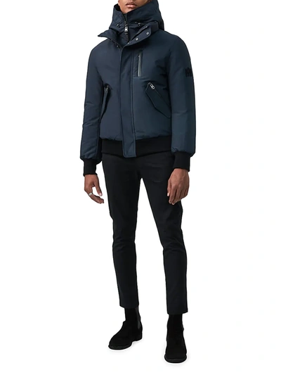 Shop Mackage Men's Dixon Down Bomber Jacket In Navy