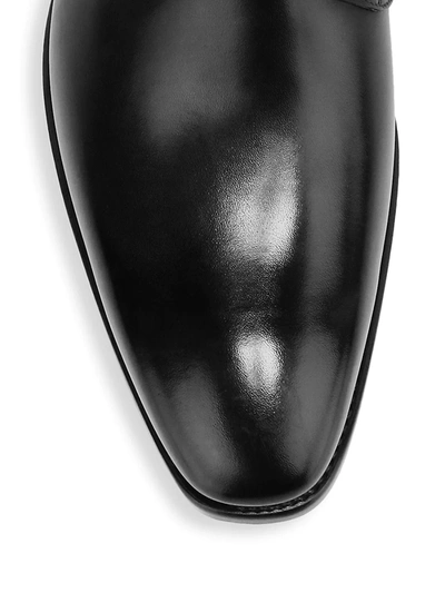Shop Paul Stuart Men's Galante Crisscross Double Monk Strap Leather Shoes In Brown