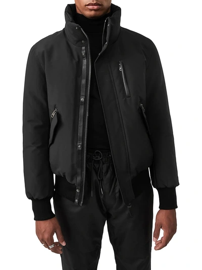 Shop Mackage Men's Dixon Down Bomber Jacket In Black
