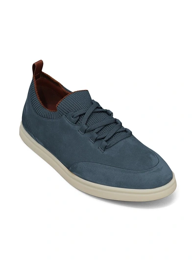 Shop Loro Piana Men's Soho Walk Suede Sneakers In Dark Blue