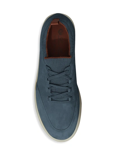 Shop Loro Piana Men's Soho Walk Suede Sneakers In Dark Blue