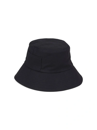 Shop Lack Of Color Wave Canvas Bucket Hat In Black