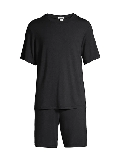 Shop Eberjey Men's Henry Jersey Pajama Set In Black