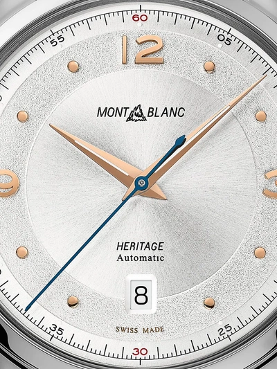 Shop Montblanc Heritage Stainless Steel & Brown Alligator-strap Watch