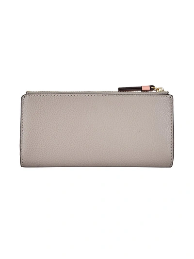 Shop Tory Burch Walker Zip Slim Wallet In Dark Rhubarb