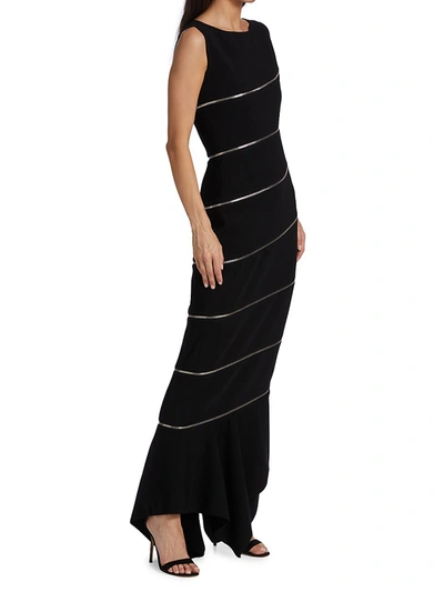 Shop Ala A Asymmetrical Zipper Gown In Noir