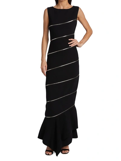 Shop Ala A Asymmetrical Zipper Gown In Noir