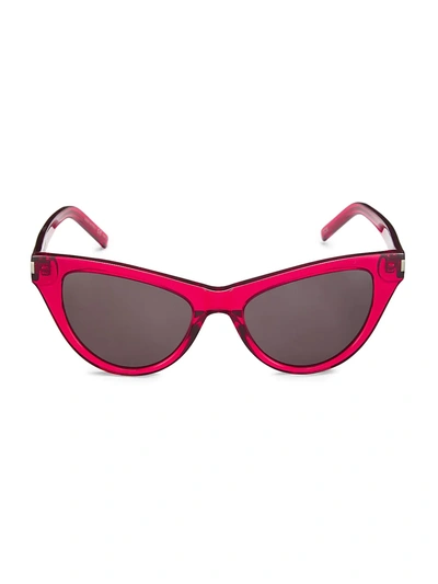 Shop Saint Laurent Women's 54mm Cat Eye Sunglasses In Red